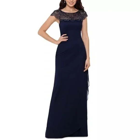 chinese dress ladies Amazon.com: X by Xscape Womens Gathered Off-The-Shoulder Evening Dress Navy  12 : Clothing, Shoes & Jewelry